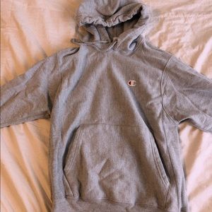 grey threaded champion hoodie